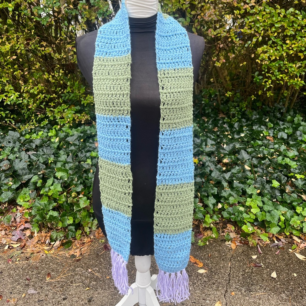 Multi Colored Crocheted Scarf